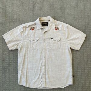 Howler Brothers Men's Short-Sleeve Embroidered White Western Shirt